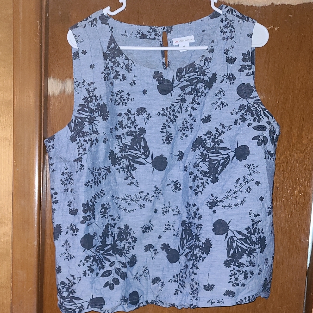 Floral Sleeveless Top - Blue
